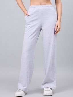 98 Degree North - Grey Straight Fit Cotton Track Pant