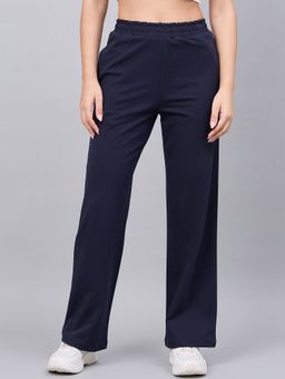 98 Degree North - Women Navy Blue Straight Cotton Track Pant
