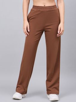 98 Degree North - Brown Straight Cotton Track Pant