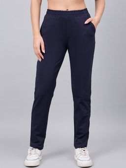 98 Degree North - Navy Blue Women Regular Fit Cotton Track Pant