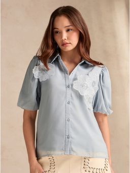 Outzidr - Blue Regular Fit Shirt