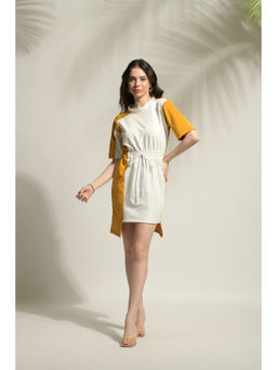 Ridhi Kapoor Label - White Ella Colour Block T-Shirt Dress