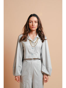 Ridhi Kapoor Label - Blue Sea Holly Boxy Fit Co-Ord Set