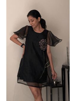 Galocher Clothing - Black Twilight Bloom Organza Dress