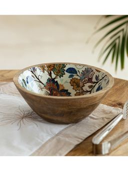 ExclusiveLane - Handenamelled Serving Salad Bowl (7.8 Inches, 700 ml, Mango Wood)
