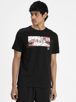 Puma - Graphic Photo Print Men Black T-Shirt