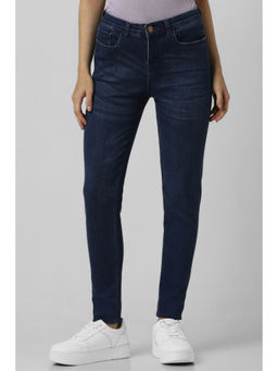 Van Heusen - Women Navy Blue Light Wash Skinny Fit Jeans
