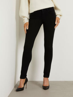 Guess - Women Black Solid Mid-Rise Full Length Jeans