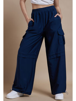 KVS FAB - Navy Blue Women Loose Fit High-Rise Pant