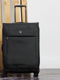 Roncato - MIAMI Black Color Polyester Material Soft 26" Medium Size Trolley