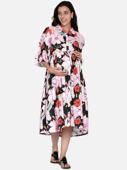 The Kaftan Company - Bold Floral Maternity and Feeding Dress