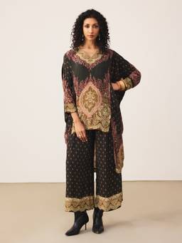 Ritu Kumar - Black Palak Kurti With Palazzo