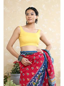 Sutra Art of Clothing - Basic Yellow Basant Plain Stitched Blouse
