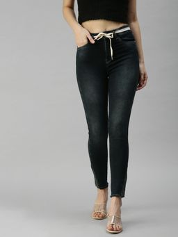 SHOWOFFFF - Womens Clean Look High Rise Grey Jeans