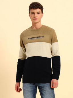 Cantabil - Men Multi-Color Colorblock Sweater