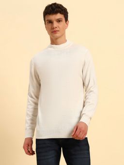 Cantabil - Men Off White Solid Sweater