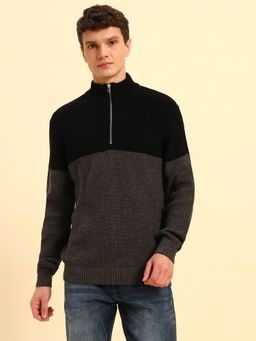 Cantabil - Men Multi-Color Colorblock Full Sleeve Sweater