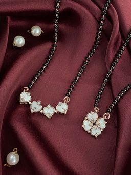 Digital Dress Room - (Wear it 2 ways) Heart Fresh Water Pearl AD Mangalsutra
