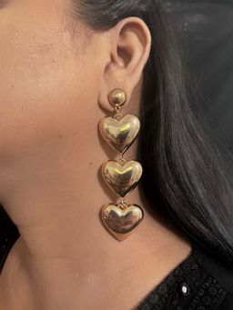 Digital Dress Room - Triple Hearts Dangler Design Earrings