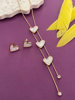 Digital Dress Room - Triple Hearts Necklace and Earrings (Set of 2)