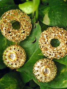 BeAbhika - Golden Flare Drop & Dangler Earrings