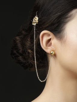 Dugran By Dugristyle - Gold Shamsi Glow Drop Earring