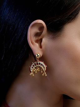 Dugran By Dugristyle - Red Surkh Sitara Drop Earring