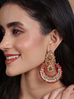 PANASH - Red Contemporary Drop Earrings