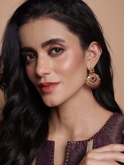 PANASH - Red Contemporary Drop Earrings