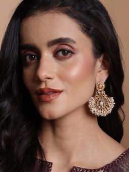 PANASH - Off White Contemporary Drop Earrings