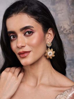 PANASH - Gold Contemporary Drop Earrings