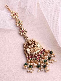PANASH - Gold Plated Multi-Color Maang Tikka