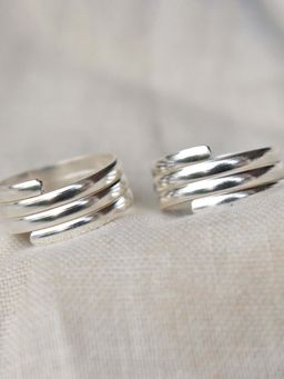 BeAbhika - Multi-Band Adjustable Sterling Silver Toe Rings