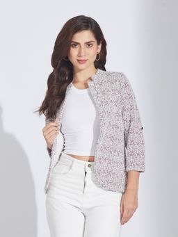 Latin Quarters - Women Multi-Color Self Design Full Sleeves Regular Shrug