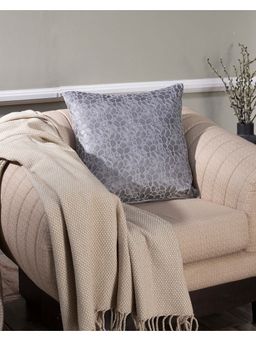 Maspar - Vintage Grandeur Ore Rerun Transparent Foile Print Cotton Grey Medium Cushion Cover