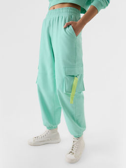 The Souled Store - Original Sterling Blue Utility Pocket Women Cargo Joggers