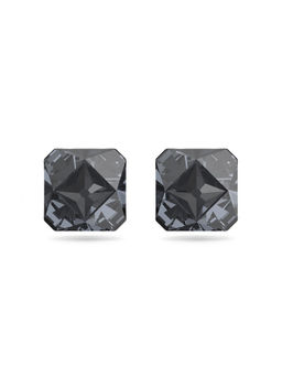 SWAROVSKI - Matrix Pyramid Cut Gray Ruthenium Plated Stud Earrings