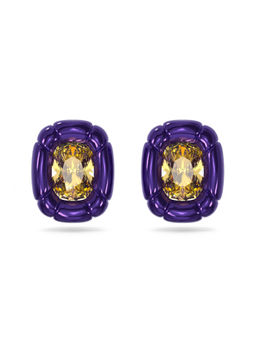 SWAROVSKI - Dulcis Cushion Cut Purple Stud Earrings