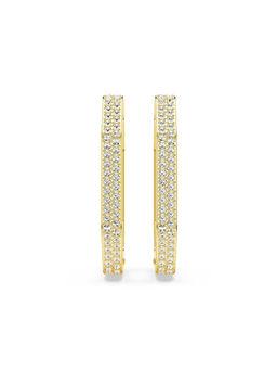 SWAROVSKI - Dextera Octagon Shape Gold Plated Hoop Earrings