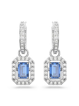 SWAROVSKI - Una Octagon Cut Blue Rhodium Plated Drop Earrings