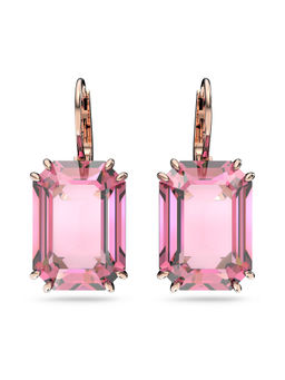 SWAROVSKI - Millenia Octagon Cut Pink Rose Gold Plated Drop Earrings
