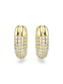 SWAROVSKI - Dextera White Stone Gold Plated Small Hoop Earrings