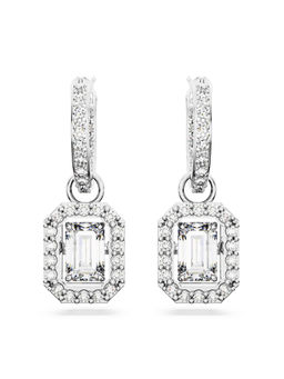 SWAROVSKI - Una Octagon Cut White Rhodium Plated Drop Earrings