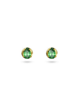 SWAROVSKI - Chroma Green Pear Cut Gold-Tone Plated Stud Earrings