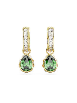 SWAROVSKI - Chroma Green Pear Cut Gold-Tone Plated Drop Earrings
