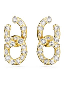 SWAROVSKI - Imber Interlocking Loop White Stone Gold Plated Drop Earrings