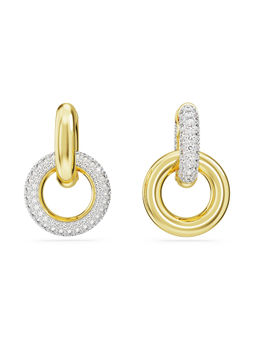 SWAROVSKI - Dextera Interlocking Loop White Stone Gold-Tone Plated Drop Earrings