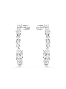 SWAROVSKI - Mesmera White Rhodium Plated Hoop Earrings