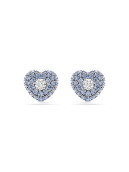 SWAROVSKI - Idyllia Heart Blue Rhodium Plated Stud Earrings