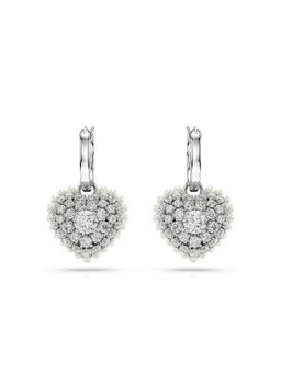 SWAROVSKI - Hyperbola Heart White Rhodium Plated Drop Earrings